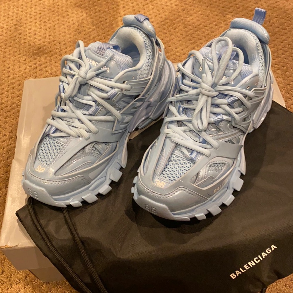Balenciaga Athletic shoe. Size UK three European 36 US 6 light blue.